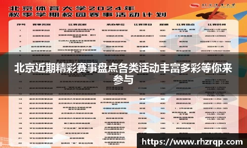 北京近期精彩赛事盘点各类活动丰富多彩等你来参与