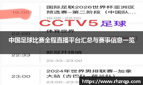 中国足球比赛全程直播平台汇总与赛事信息一览